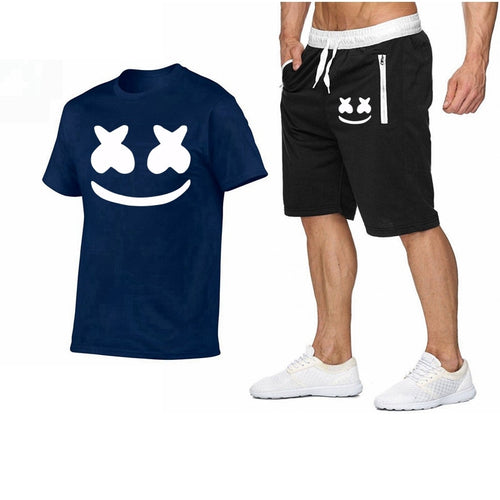 2019 New T-Shirt Sets Casual Tshirt Men Summer Hot Sale Tracksuits Hip Hop Brand Clothing T Shirt Set Men 2 Pieces M-2XL